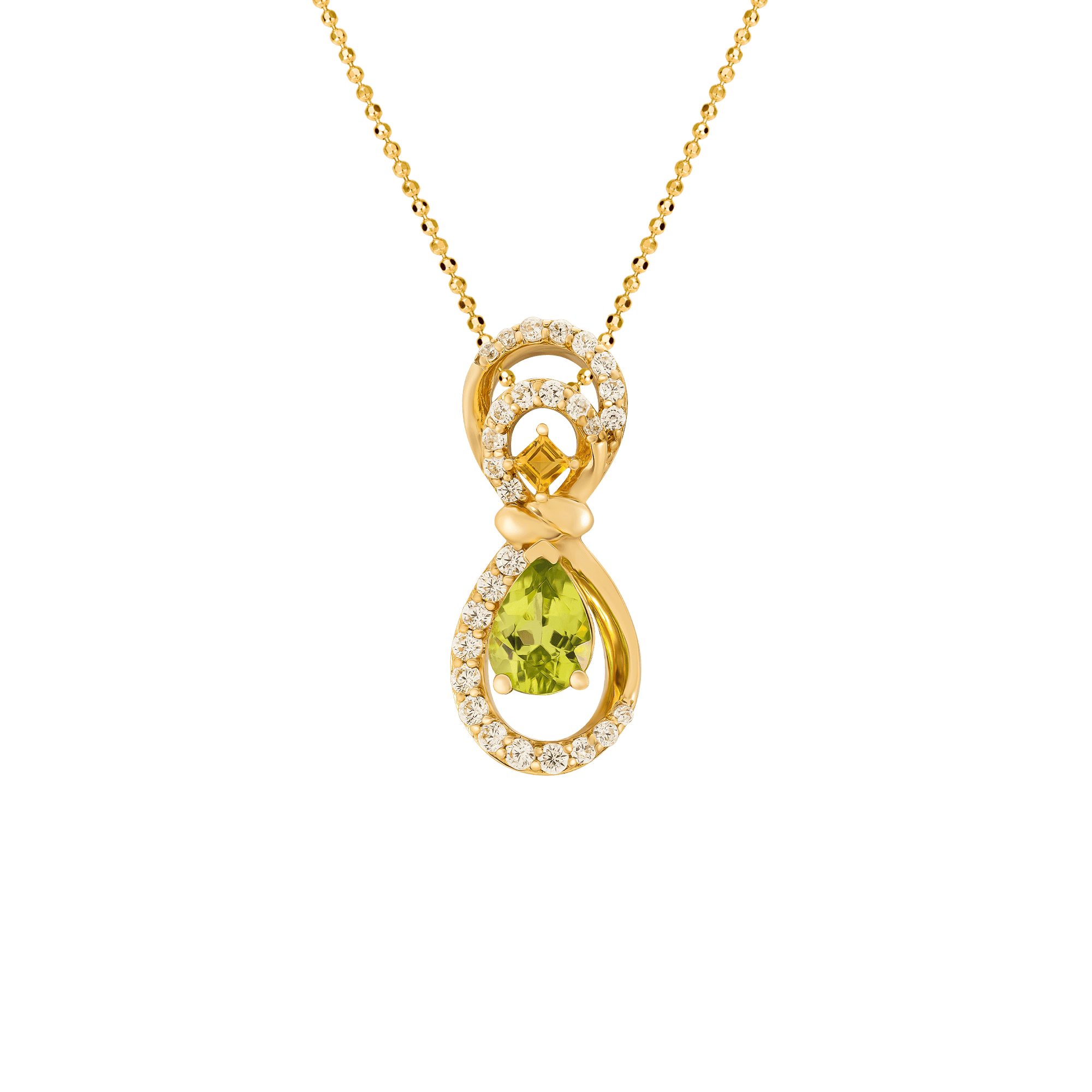 Mặt dây chuyền Vàng 18K đính đá Peridot PNJ Family Infinity NPMXY000001