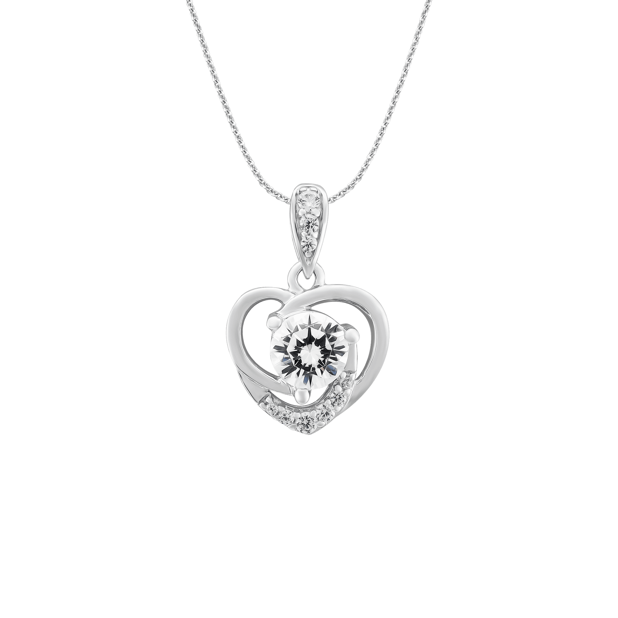 Mặt dây chuyền Bạc đính đá PNJSilver hình trái tim XMXMK000122