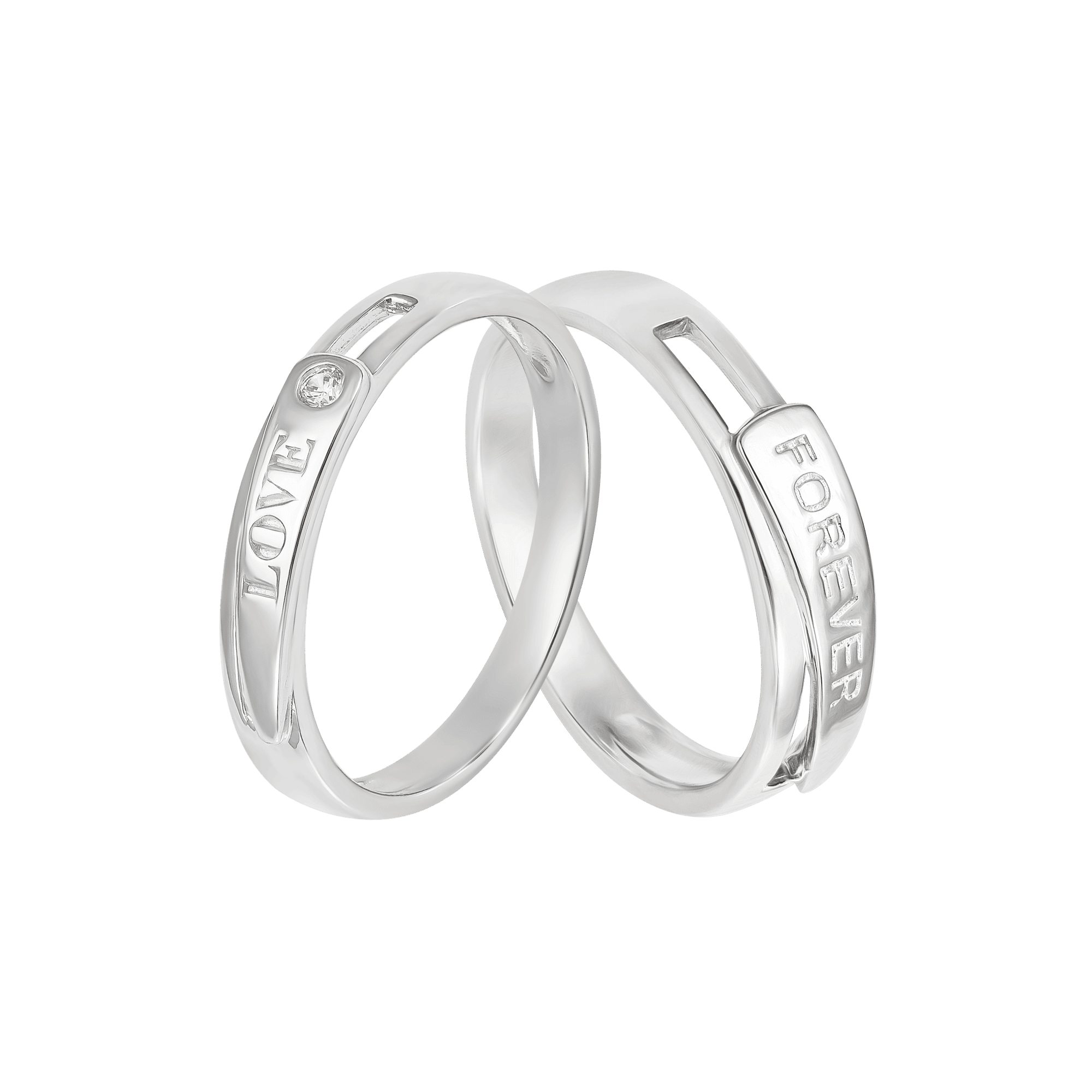 Nhẫn nam bạc PNJSilver chữ Forever 0000K000040